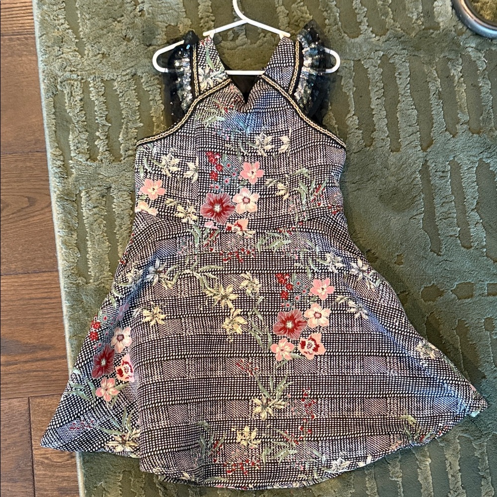 Hannah Banana Black Floral Kids Dress